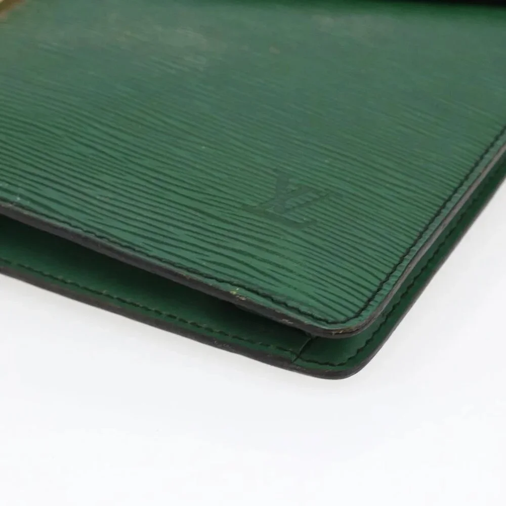 LOUIS VUITTON Epi Porte Documents Bandouliere Briefcase Green M54464 Auth BA6530